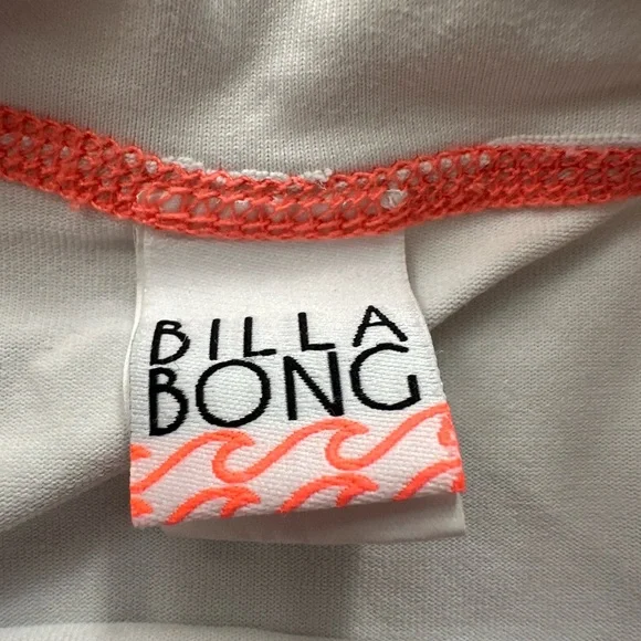 Billabong Cream and Coral Rashguard White Accent Top - Picture 3 of 4